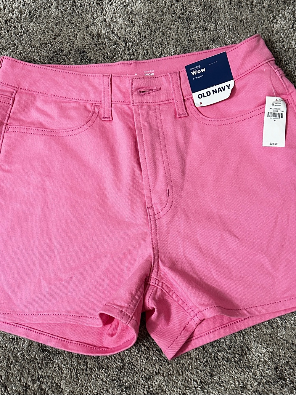 Old Navy Pink High-Rise Denim Shorts